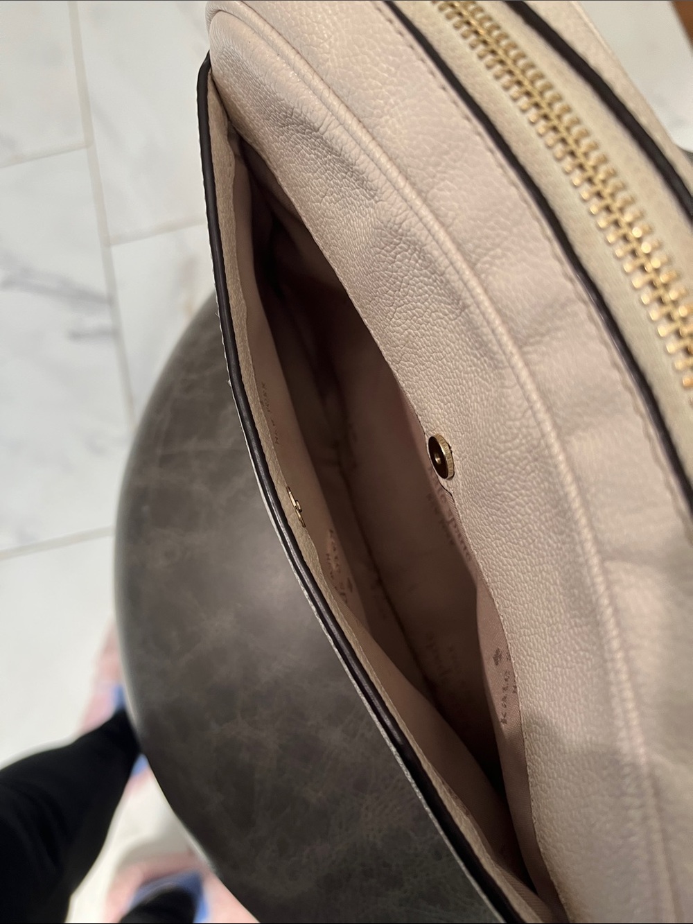 kate spade Cream Leather Crossbody with Striped Strap - Picture 3 of 8